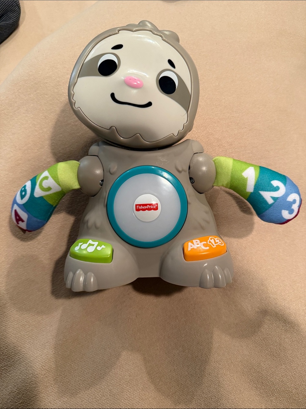 Fisher-Price Musical Learning Sloth Linkimal Toy - Gray with Multicolor Arms